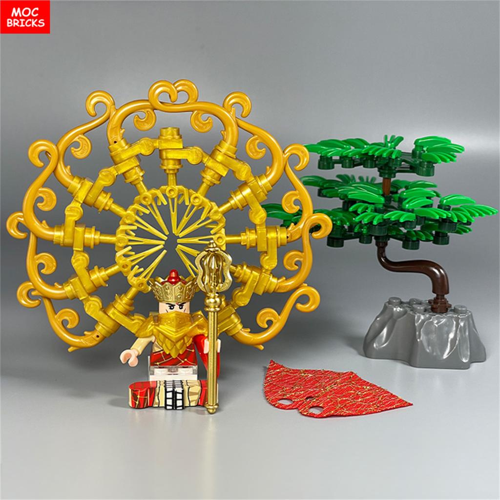 MOC Bausteine Buddhistische Serie Film Tempelszene Reise nach Westen Kultur Actionfigur Zubehör Bausteine Kinderspielzeug