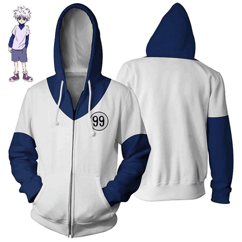 Hunter Hisoka Hunter Killua Zoldyck Zipper Jacket Cosplay Costume Hoodie Coat