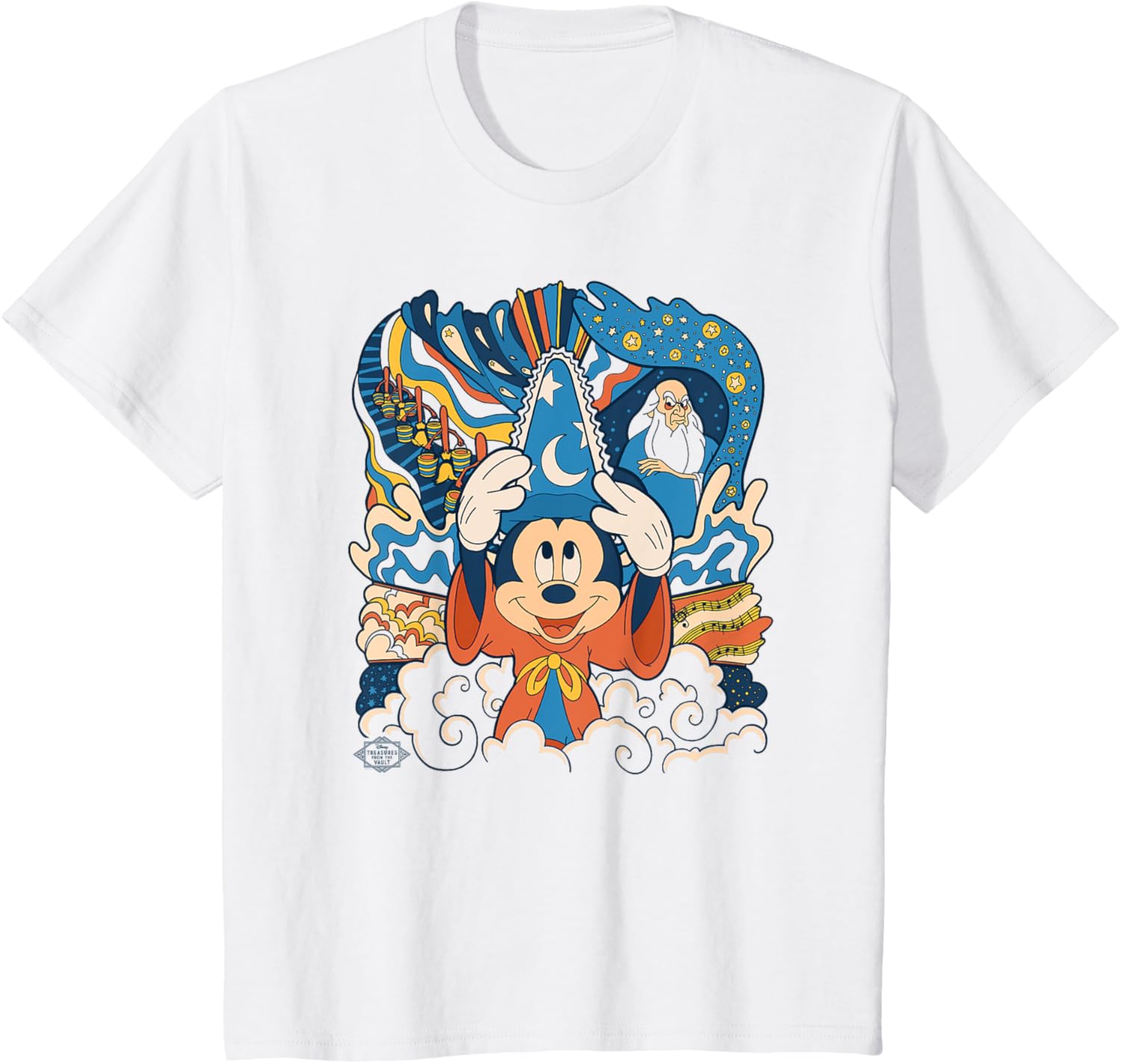New Disney Fantasia Mickey Mouse Sorcerer’s Apprentice Retro Fashion Casual T-Shirt S-4XL Four Seasons XXL