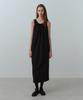 Nau W Seersucker Neck Shirred Dress Black
