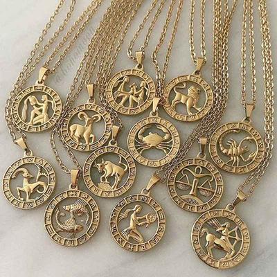 Ciondoli Collana Capricorno Donna Uomo Scorpione 12 Costellazioni Zodiacali Regalo di Compleanno