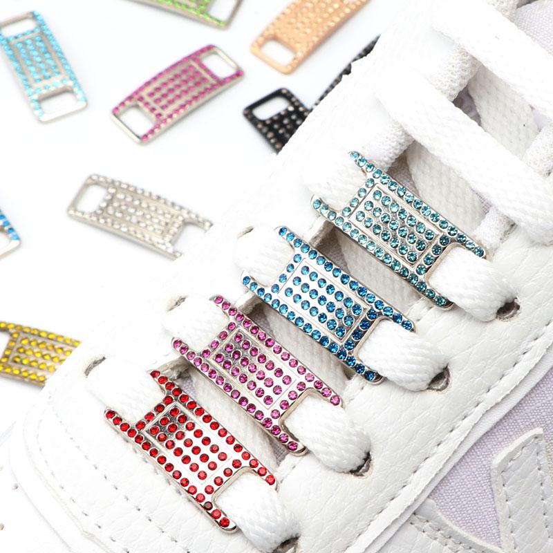 2Pcs Colorful Rhinestone Laces AF1 Shoe Decoration Jeweled Sneaker Shoe Charms Girl Gift DIY Shoelaces Buckles Shoes Accessories