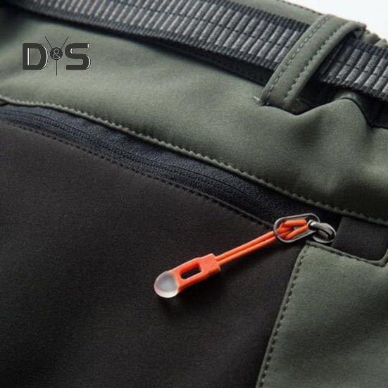 Klatrebukser for menn Elastisk midjeknapp Glidelås Flue Sporty bukser med lommer Patchwork Farge Tykt plysjfôr Utendørsaktiviteter Turbukser