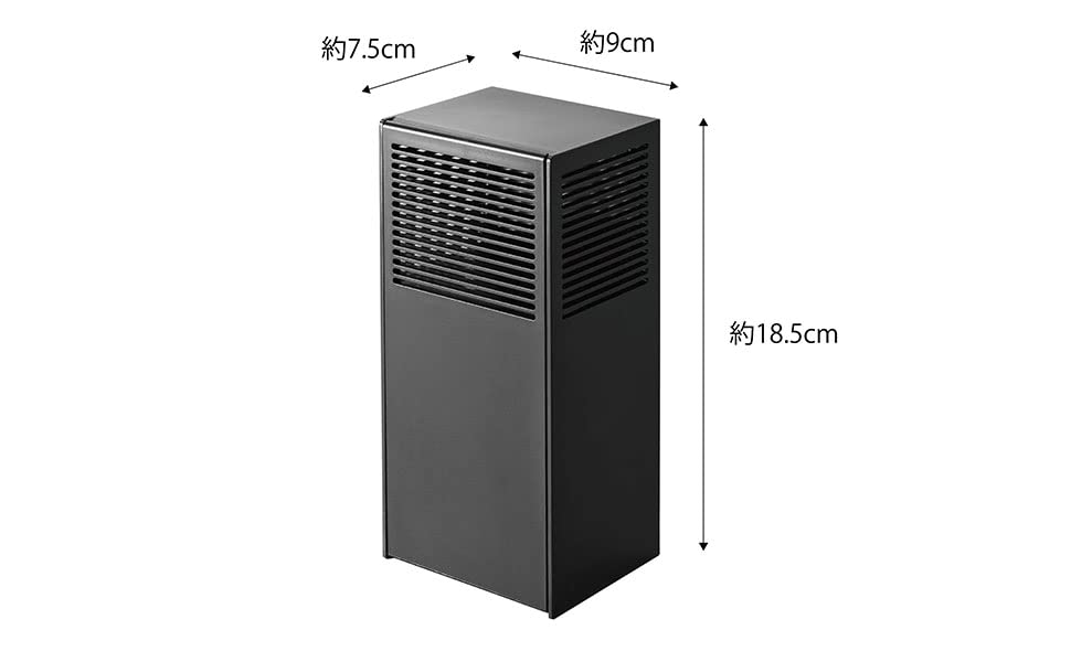 Yamazaki Jitsugyo Cutie cu mărgele deodorant cu două căi Negru Aprox. Suport deodorant Tower L9XA7.5-13.8XÎ18.5cm, cutie de rezervă cu clapă, tip 5747