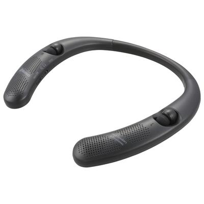 OHM Electric AudioComm Neck Speaker Wireless Neck Wearable Portable Speaker Wireless Earphones Black Bluetooth5.0 ASP-W55Z 03-0950