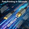 LAIHONEN USB Type C to UsB B Printer Cable Gray Braided Printer Scanner Cord For Canon Epson HP Samsung USB Printer Cable