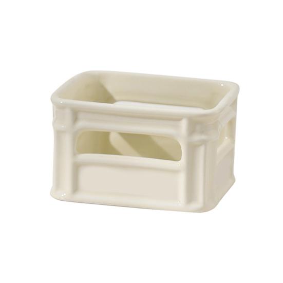 Creative Snack Bowl Mini Basket-Shaped Dish for Fruit Fries Multi-Purpose Small Ceramic Organizer for Home Cafe Party