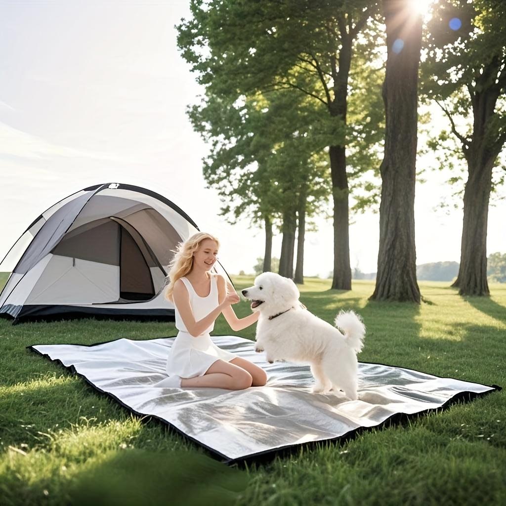 Outdoor camping mat, high quality moisture-proof aluminum foil camping mat - portable folding outdoor blanket, camping picnic светло-серый