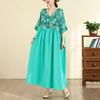 DIMANAF New 2026 Women Plus Size Summer Casual Long Dress Cotton Loose Oversize Maxi Beach Sundress Elegant Vintage Lady Print Floral