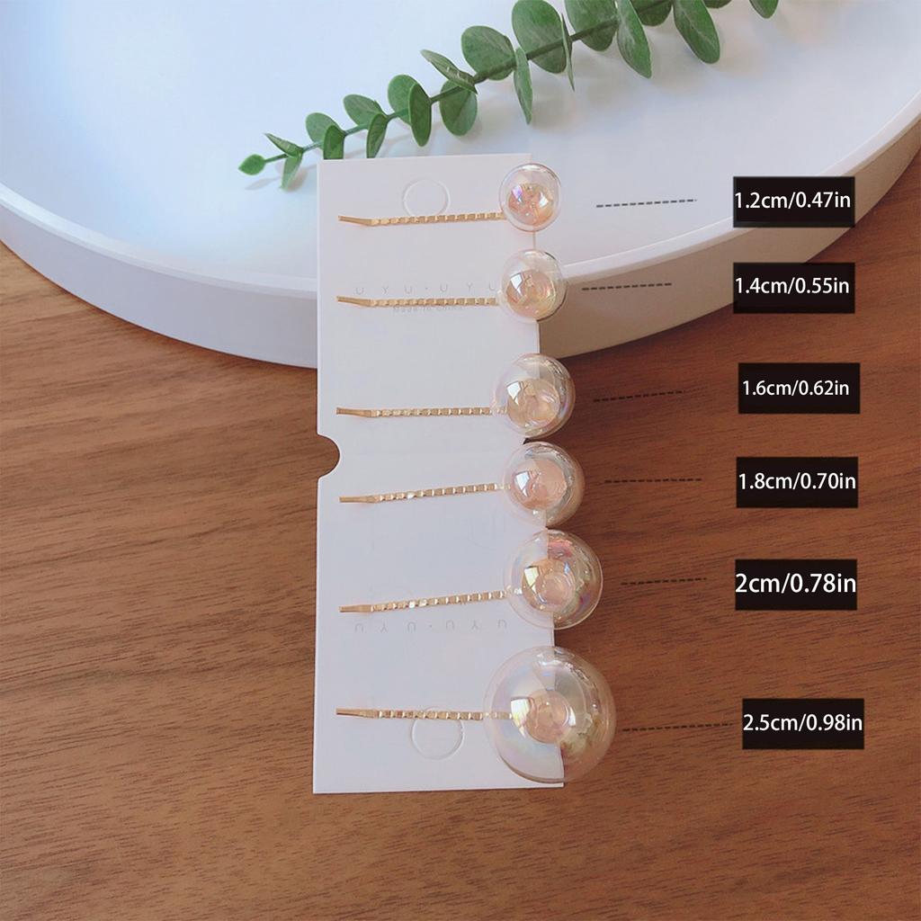 6pcs Creative Bubble Hair Clip Color Transparent Barrettes For Girls Cute Multi Size Bubble Duckbill Clip New Hair Accessories