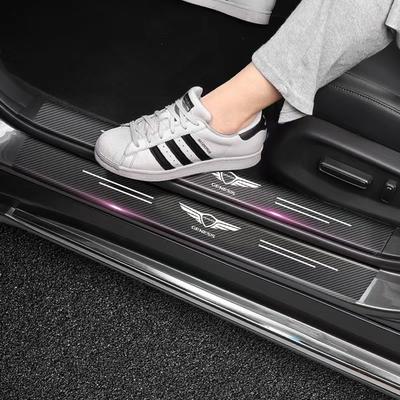 For Genesis G70 G80 G90 GV60 GV70 GV80 Carbon Fiber Car Door Sill Threshold Stickers Decorative Decals Auto Accessories
