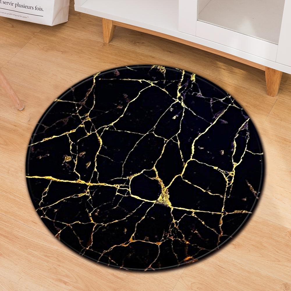 Marble Round Carpet Computer Chair Mat Office Chair Floor Mat Door Mat Foot Mat
