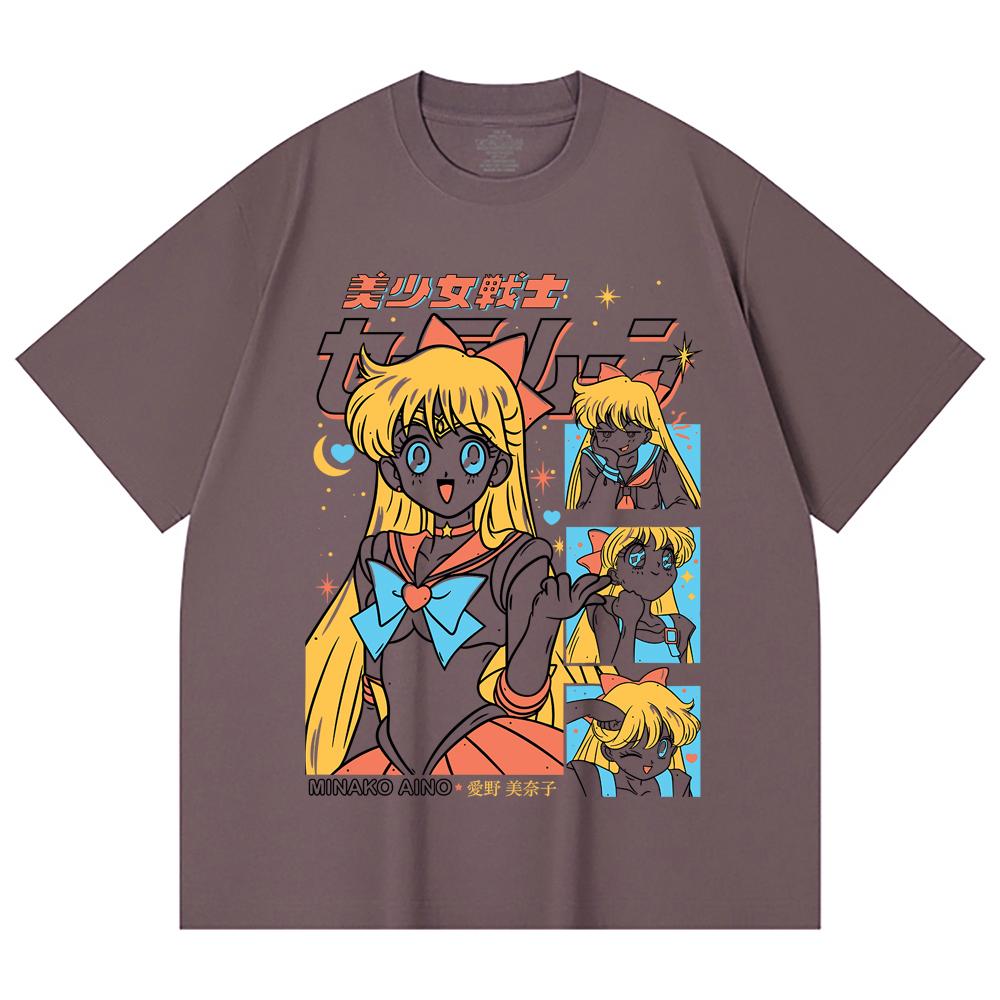 230 Gsm 100% Cotton Minako Aino Print Unisex Heavy Cotton T Shirt