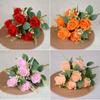 Neue 7 Köpfe Glückliche Blume 8 Farben Mini Natürliche Simulierte Rose Fotografie Foto Geschenk Kristallgras Strauß Heimdekoration