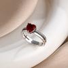 New 925 Sterling Silver Red Heart Stone Size 6 7 8 9 Love Ring Fine Rings Wedding Valentine's Day Fashion Jewelry for Women Gift