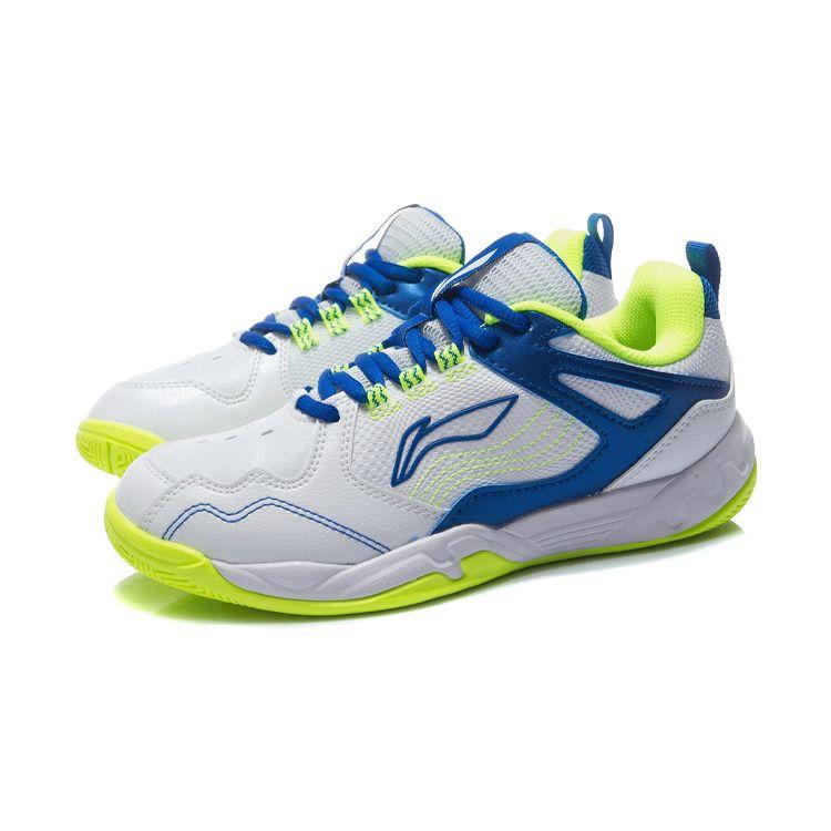 Li Ning Youth  Sound Wave Training Badminton Shoes Kids Shoes White Blue AYTR032-1