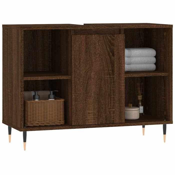 VidaXL Armoire salle de bain chêne marron 80x33x60cm bois d'ingénierie 831627