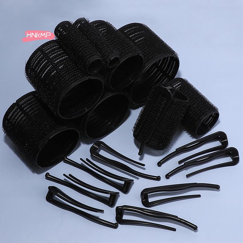 Black Self-Adhesive Hair Root Curler Rollers with Clips Lazy Styling Curling Hair Accessories for Women Fluffy Hair Tool