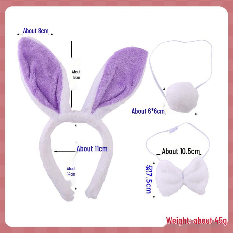 Children's Cute Plush Rabbit Ear Headband for Face Washing and Photos