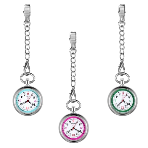 Lancardo Nurse Watch, Short Chain Analog Pocket Watch with Clip, Amazon Keychain, Waterproof Nurse Watch with Pulse Rate Tracker, Men's and Women's Po