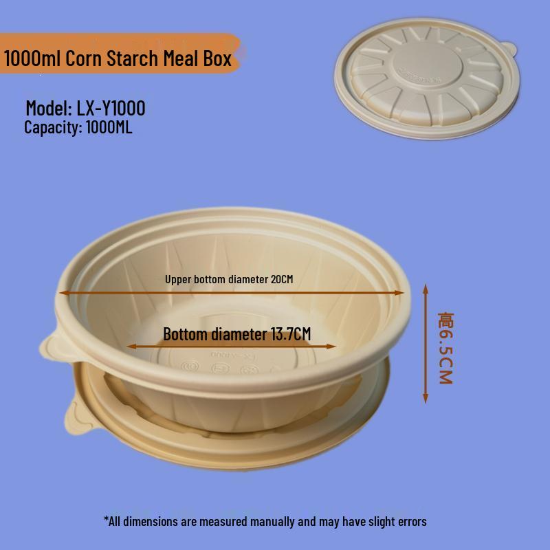 Eco-Friendly Biodegradable Corn Starch Lunch Box with Lid