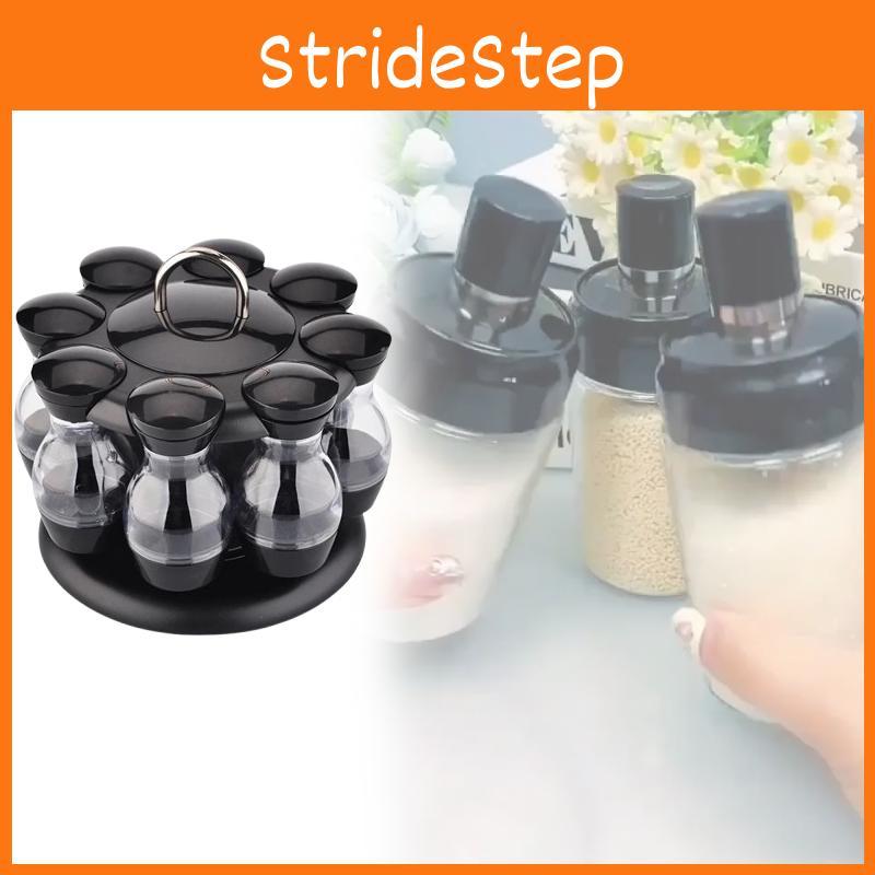 Stylish Rotatable Spice Storage With Solid Bottles For Restaurant Catering And Cooking Enthusiasts