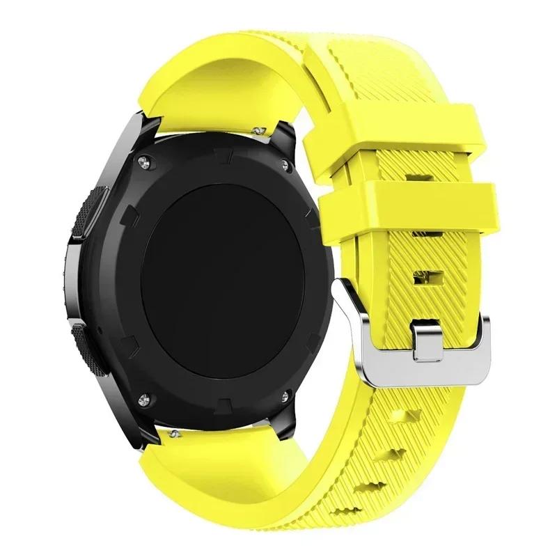

20mm 22mm Band for Samsung Galaxy Watch 7/5/6/4/3/46mm/active2/Gear s3 Frontier/Sport silicone bracelet Huawei GT 4/3/2/2E strap 22mm жовтий