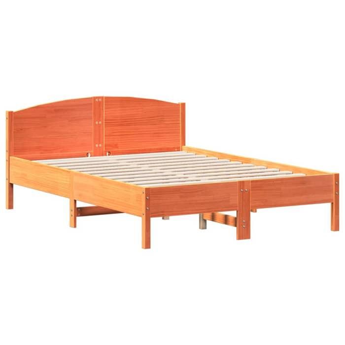 VidaXL Bed Frames and Headboards, Double Bed with Slatted Base, Adult Bed, Bedroom Furniture, Modern, Wax Brown 842609