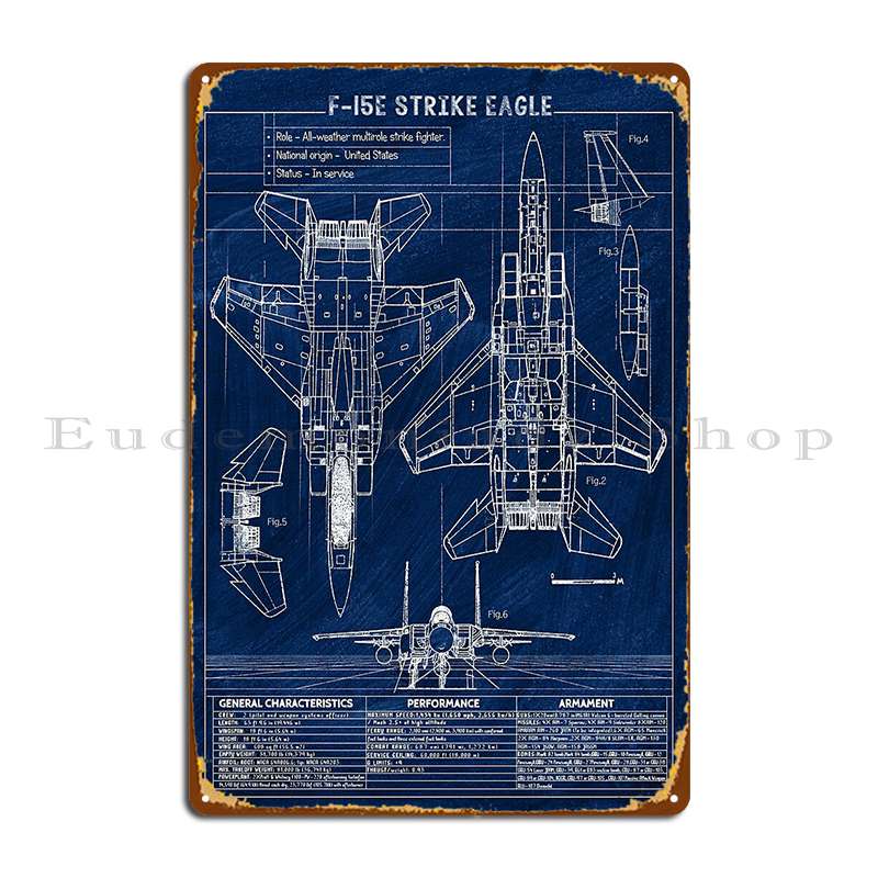 

F 15 Eagle Чертеж Металлическая Табличка Паб Настенное Панно Кухня Гараж Железная Жестяная Вывеска Постер 20x30cm（7.8x11.8inch）