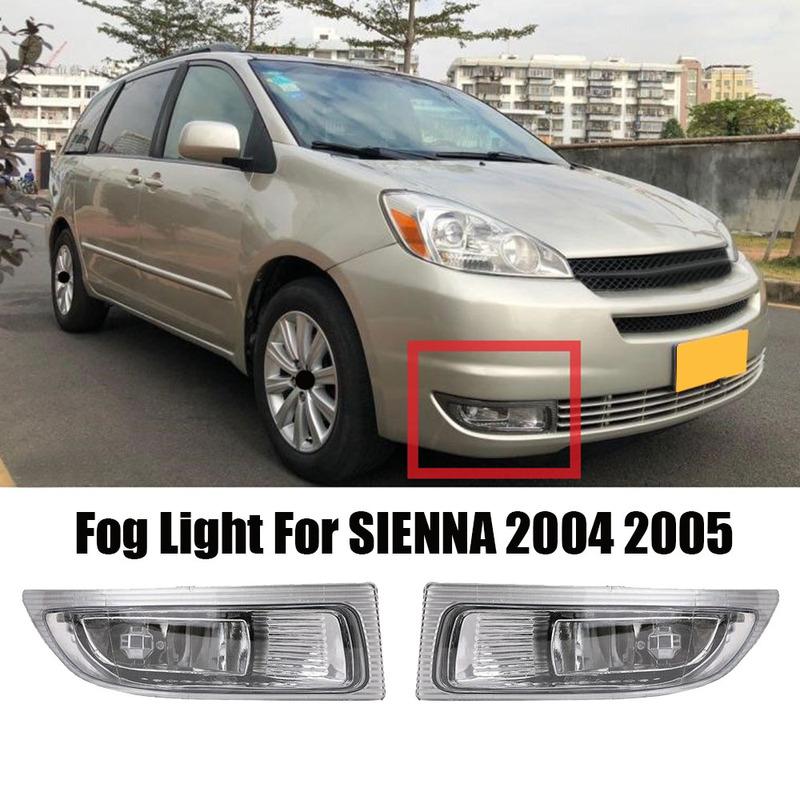 LH+RH Pair Fog Lights Lamps With Bulbs For Toyota Sienna 3.3L 2004-2005 81220-AE010 81210-AE010-M53K