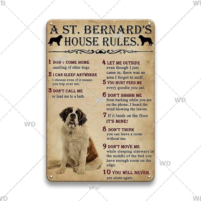 Blechschilder im Vintage-Stil mit Hunden, dekoratives Schild, Retro-Metallplatte für Zuhause, Wohnzimmer, Männerhöhle, Café, Bauernhof, Retro-Poster, Wandkunst-Dekor