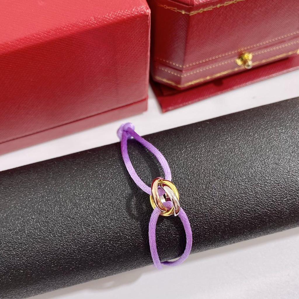 Three-Color Hand-Woven Red Rope Bracelet: Lucky Valentine's Gift for Couples.