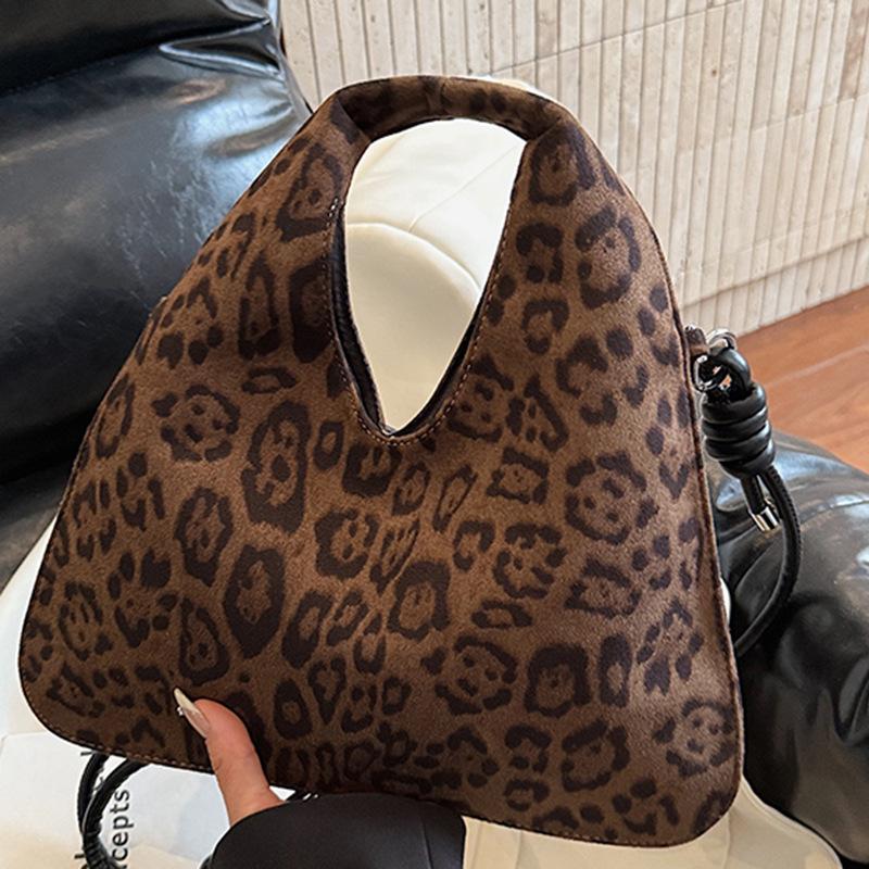 Leopard Print Dumpling Bag, Large Capacity, High School Girls' Appearance Level, Niche Single-shoulder Bag, Simple Crossbody Bag