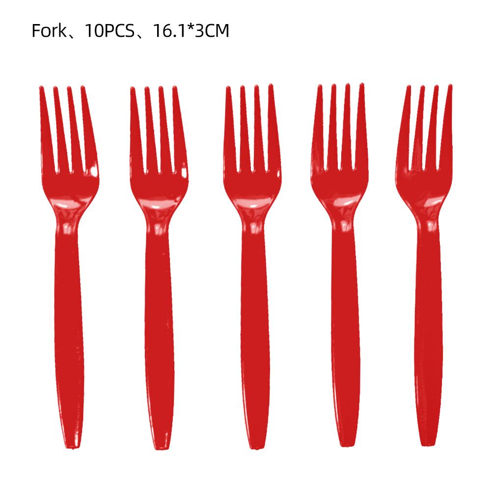Christmas Party Disposable Set: Plates, Cups, Napkins, Banners, Cutlery