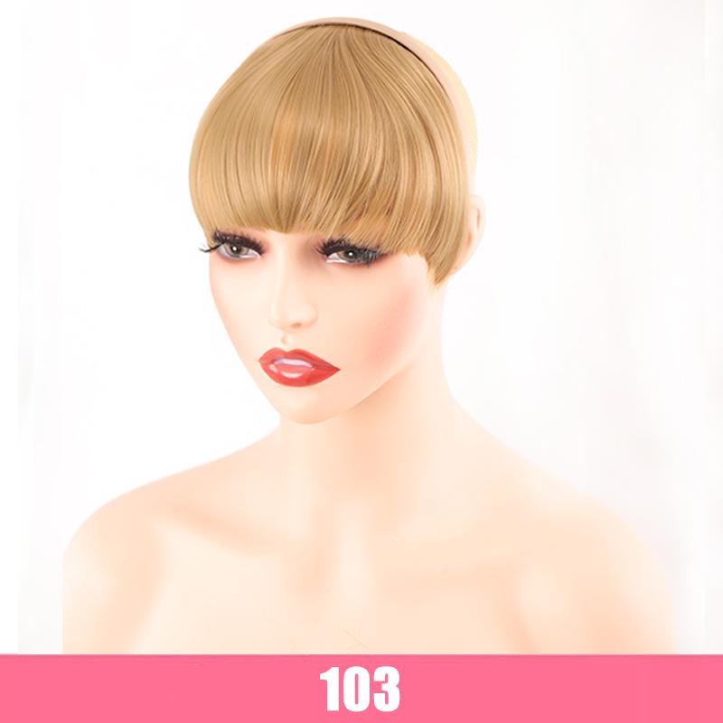 Synthetic Heat Resistant Hair Neat Fringe With Braids Headband Blunt Bangs Hair Extensions For Women Hairpieces