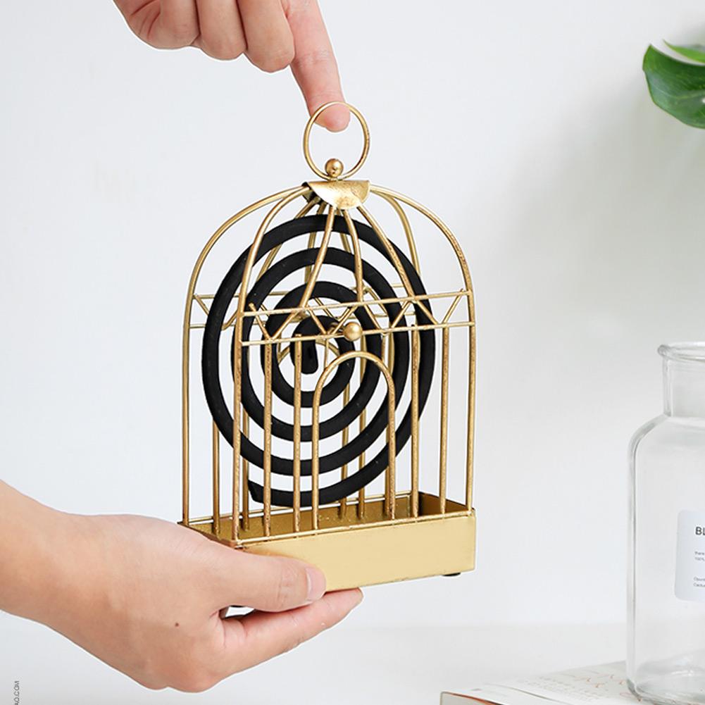 Haushalt Eisen Metall Gold Mückenschutz Weihrauch Rack Käfig geformt Halter Ständer