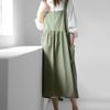 Waterproof Cotton Apron Solid Color Shoulder Strap Adjustable Baking Apron Korean Style Florist Work Dress For Kitchen Coffee