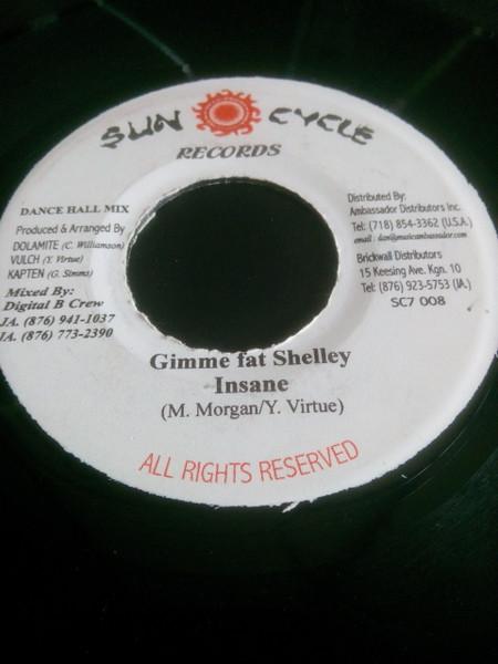

7inch Record INSANE Gimme Fat Shelley SCT008 Sun Cycle Recor Jamaica Reggae Ska Dub Used