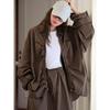 Louvre Autumn Korean Style Drawstring Shirt - Loose Fit Casual Top for Women