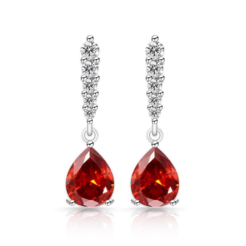 Fashion Classic  925 Sterling Silver Shining Water Drop AAA Zircon Women's Earrings