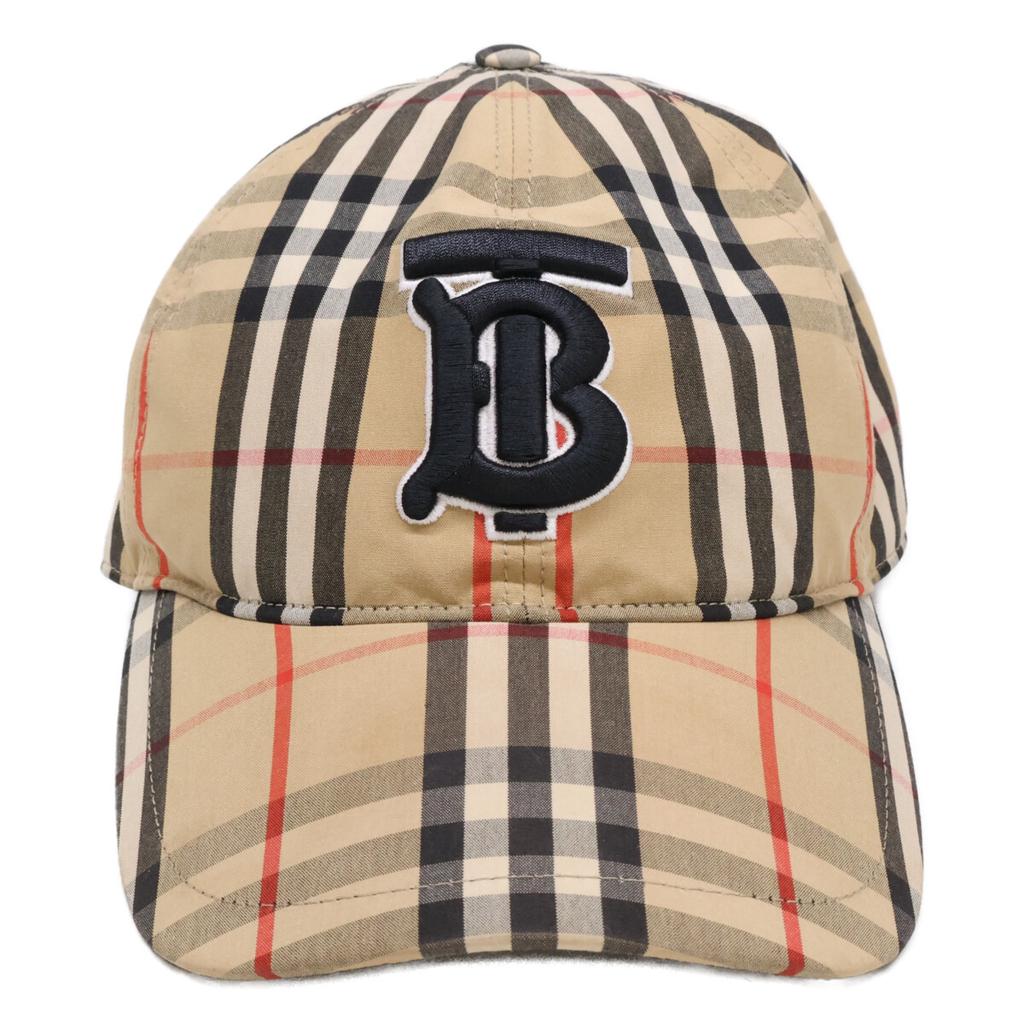 BURBERRY 8068032 Nova Check TB Logo Baseball Cap hat L beigeUsed