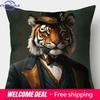 Fancy Animal Portraits Pillowcasesliving Room Sofa Cushion Cover, Soft And Comfortable, Bedroom Room Decoration