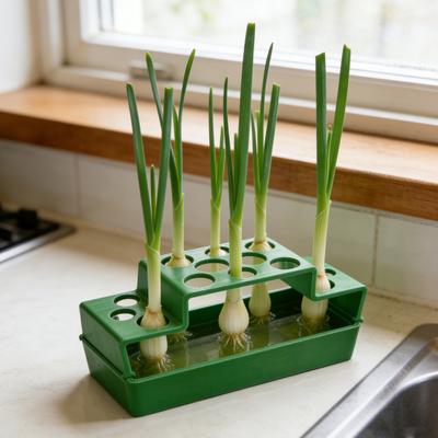 3D Printed Green Onion Planter 14 Holes Green Onion Hydroponic Regeneration Planter Holder Countertop Soilless Planting Box
