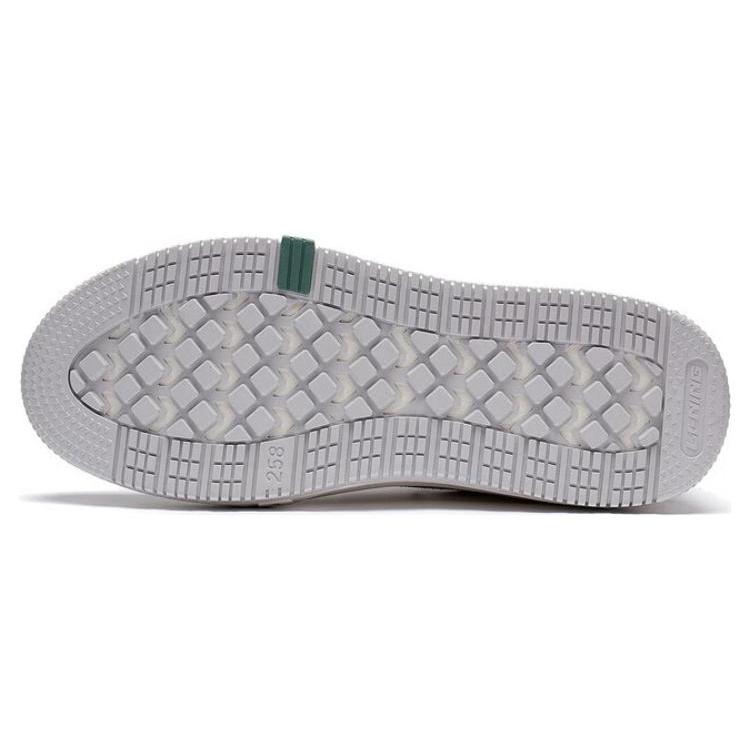 New LiNing Anti Slip And Wear Resistant Height Increasing Low Top Skateboard Shoes Light Smoke Gray Ecru AGCT143-2