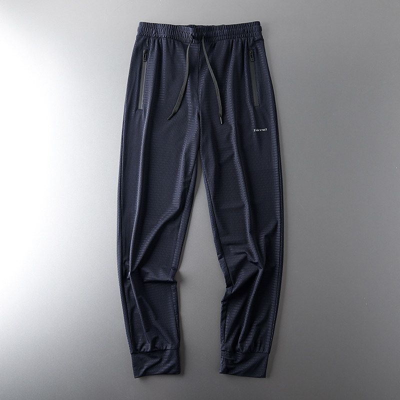 Cut-Off Label Ice Silk Mesh Thin Export Original Men s Pants Navy blue M(60-70kg)