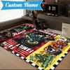 Custom Name Sport Bike  Rug for Living Room, Game Rooms, Office, Bedroom, Floor Mat Playful Design, fan gifts Christmas decor