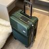 20" Leather Carry-On Business Suitcase with Front Opening & Combo Lock for Men & Women