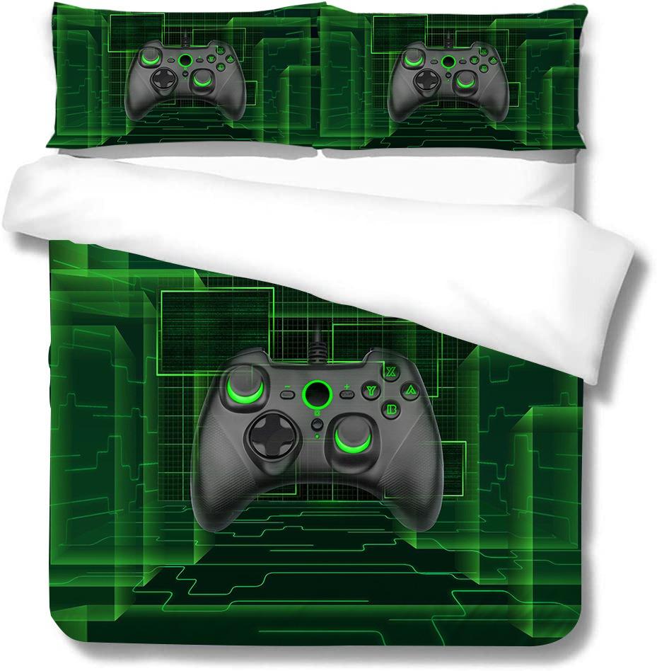 

Elegant Durable Print Stereoscopic Game Controller Sets For Boys include Gaming Pillowcases Playstation Bed Men Quilt Comforter (quilt)-EU Single(135*200cm)3pcs