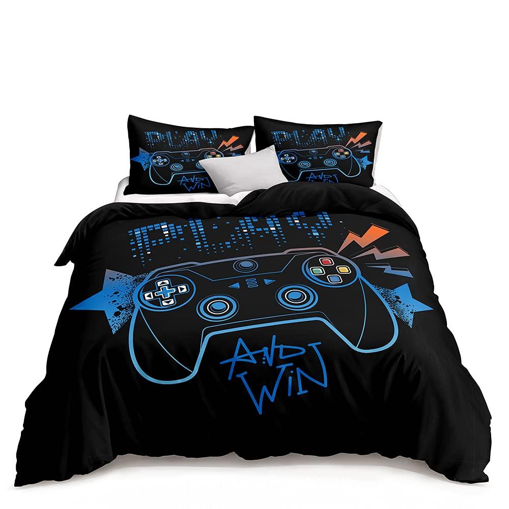 Video Games Bedding Set 3D Headset Headphones Gamer Gamepad Duvet Cover SetBoys Music Quilt SetGaming Controller Bedroom Decor