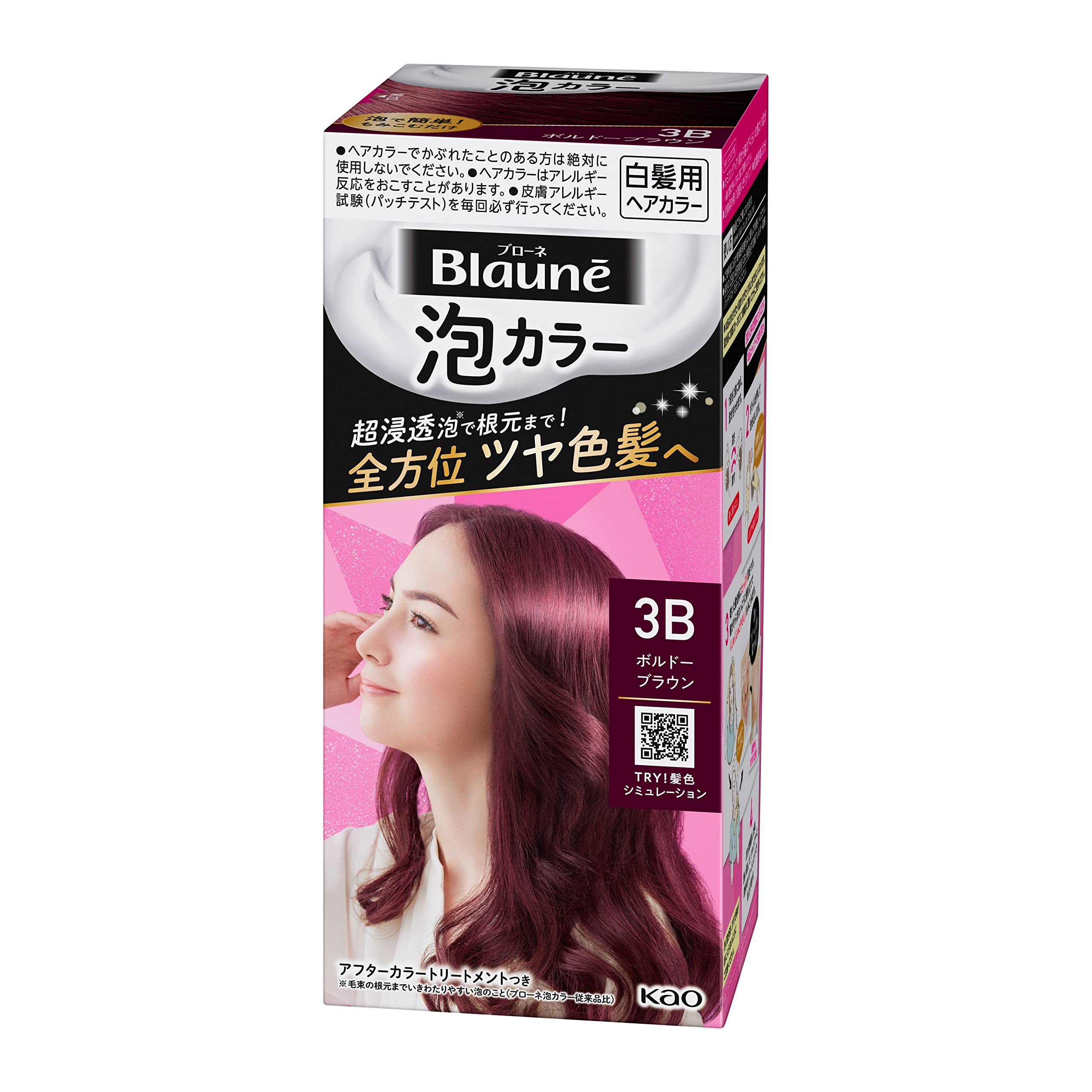

Brone Foam Color 3B Bordeaux Brown Gray Hair Dye 108ml [Quasi-drug] (x 1)